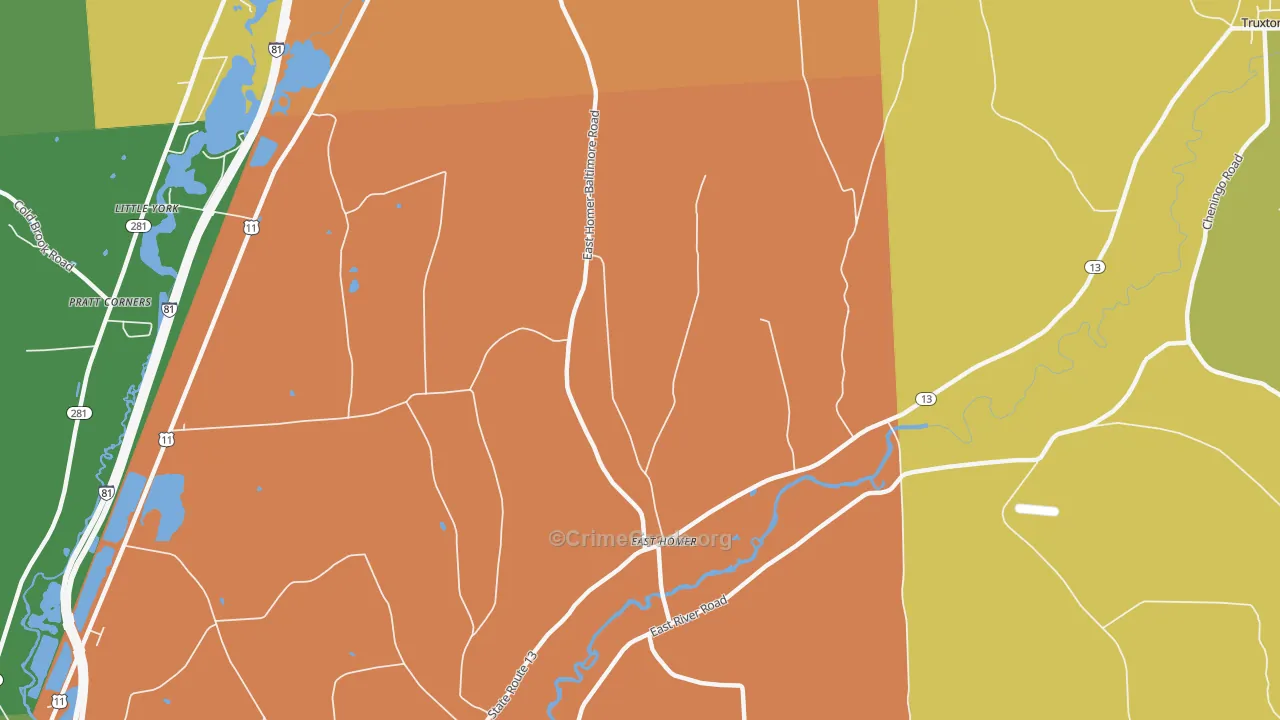 East Homer, NY Map of Arson Rates