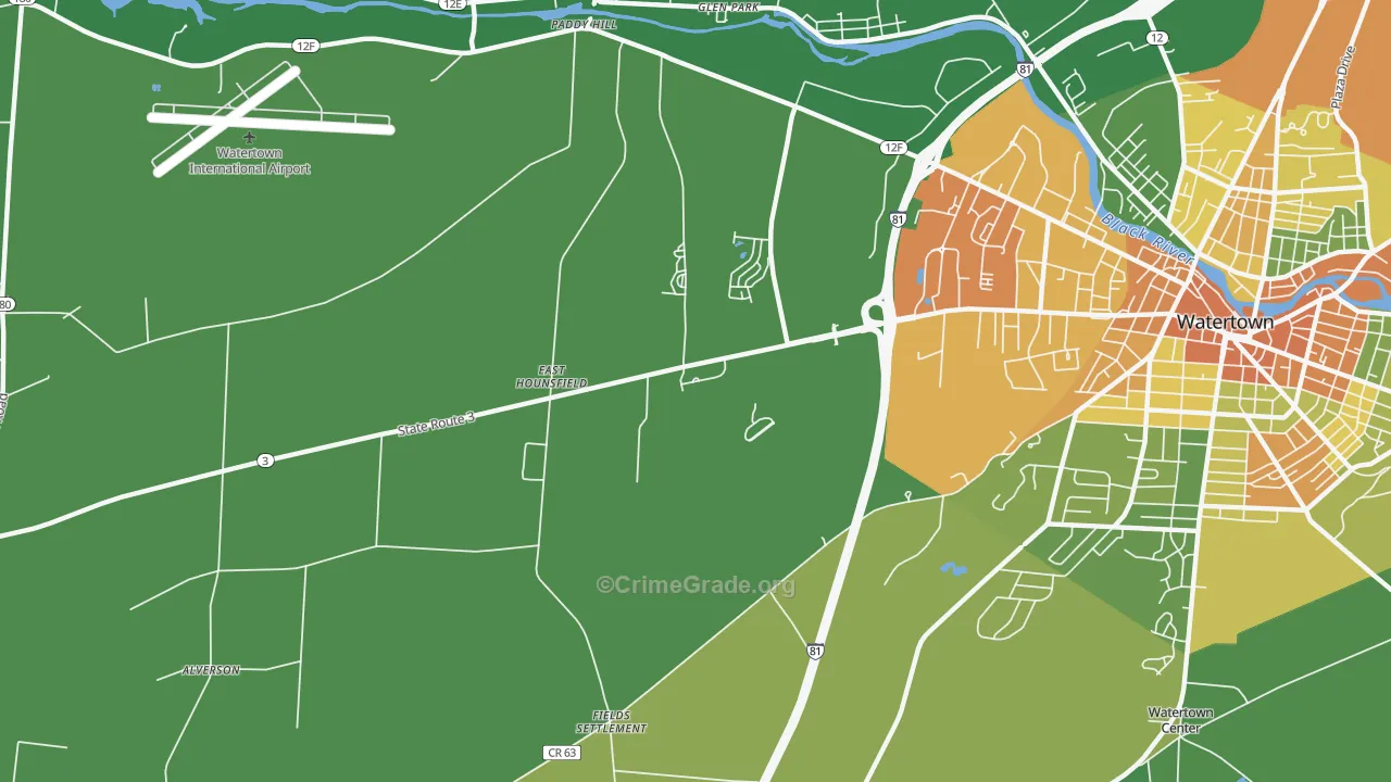 East Hounsfield, NY Map of Arson Rates