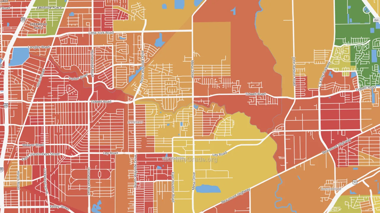East Houston, Houston, TX Map of Arson Rates