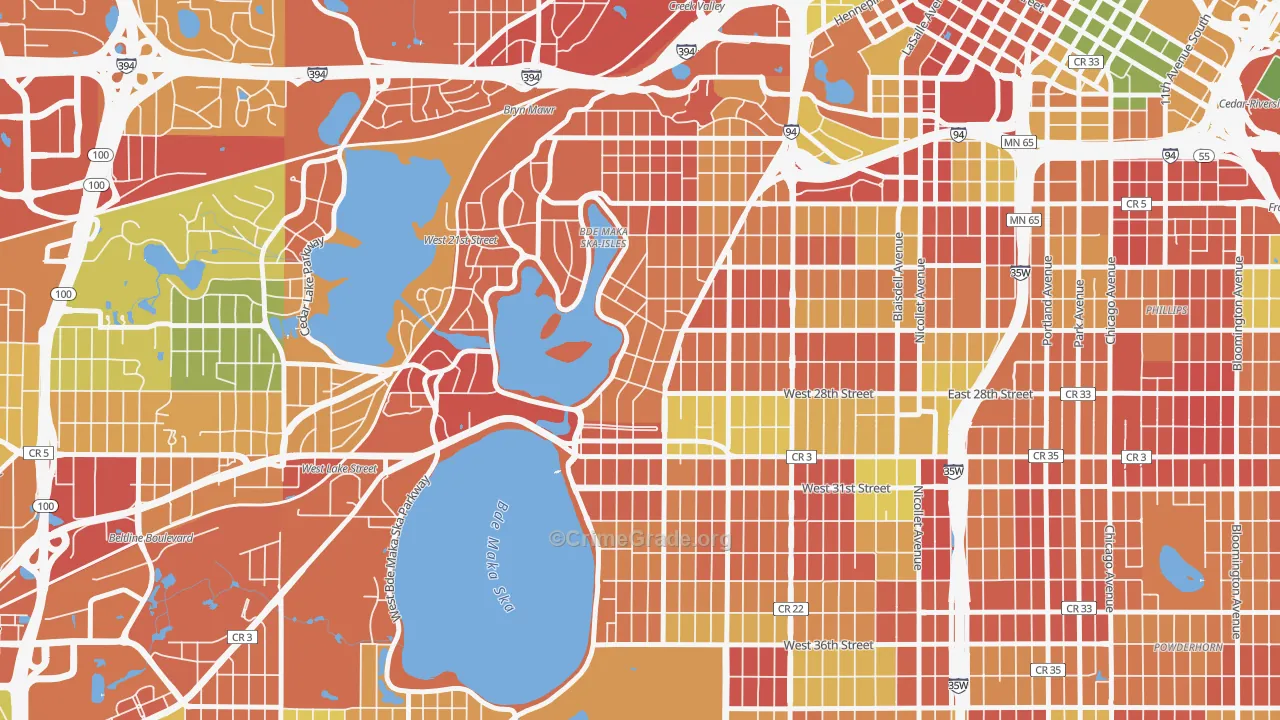 East Isles, Minneapolis, MN Map of Arson Rates