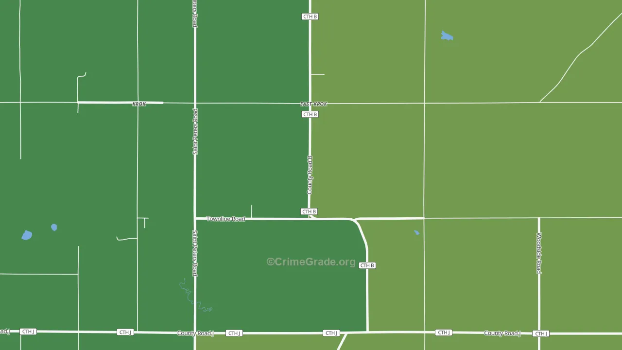 East Krok, WI Map of Arson Rates