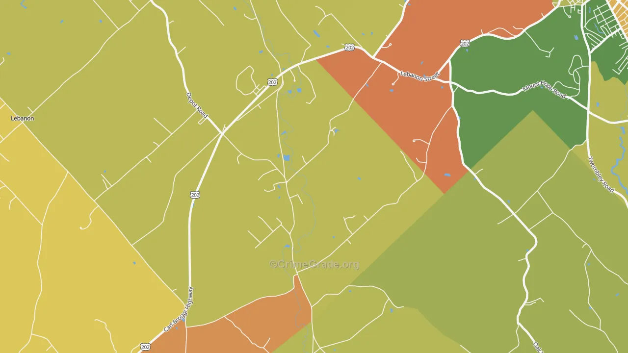 East Lebanon, ME Map of Arson Rates
