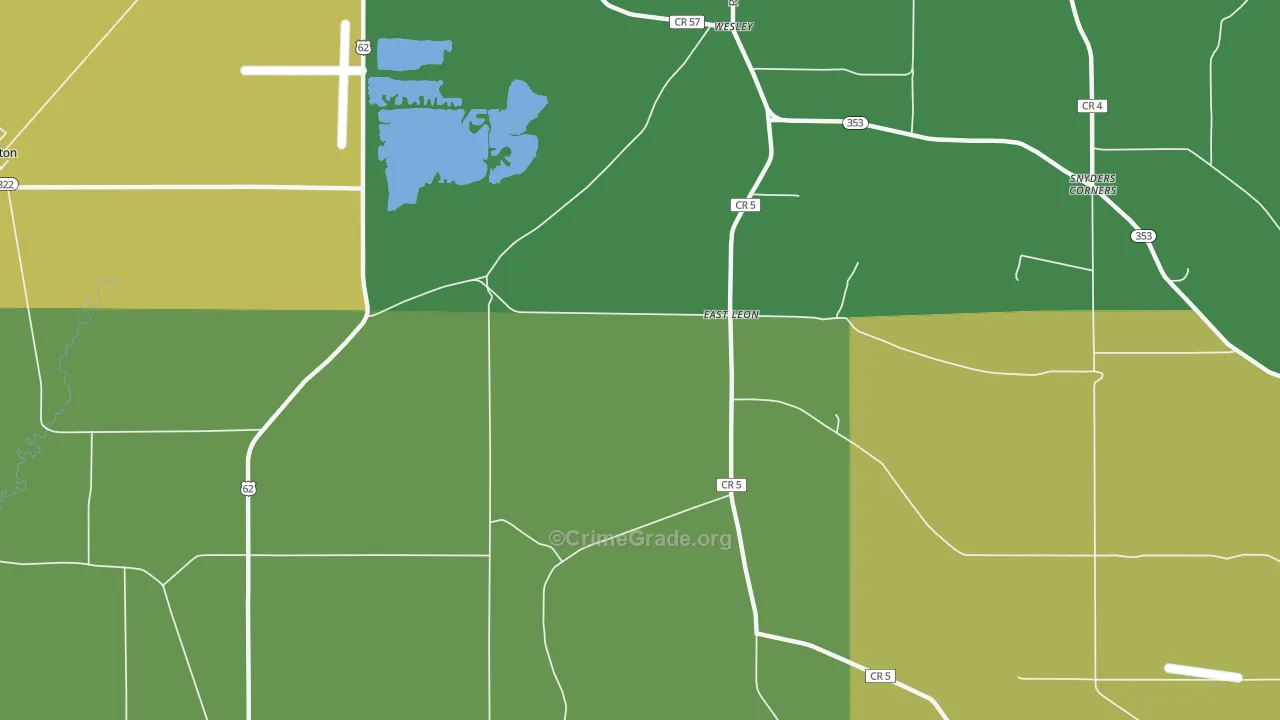 East Leon, NY Map of Arson Rates