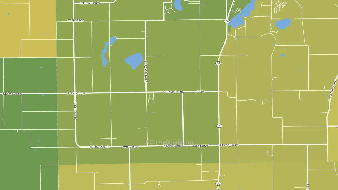 East Leroy, MI Map of Arson Rates