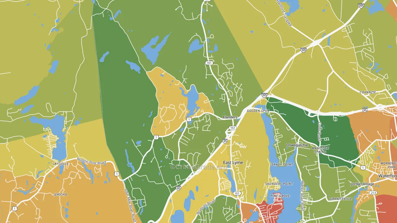 East Lyme, CT Map of Arson Rates