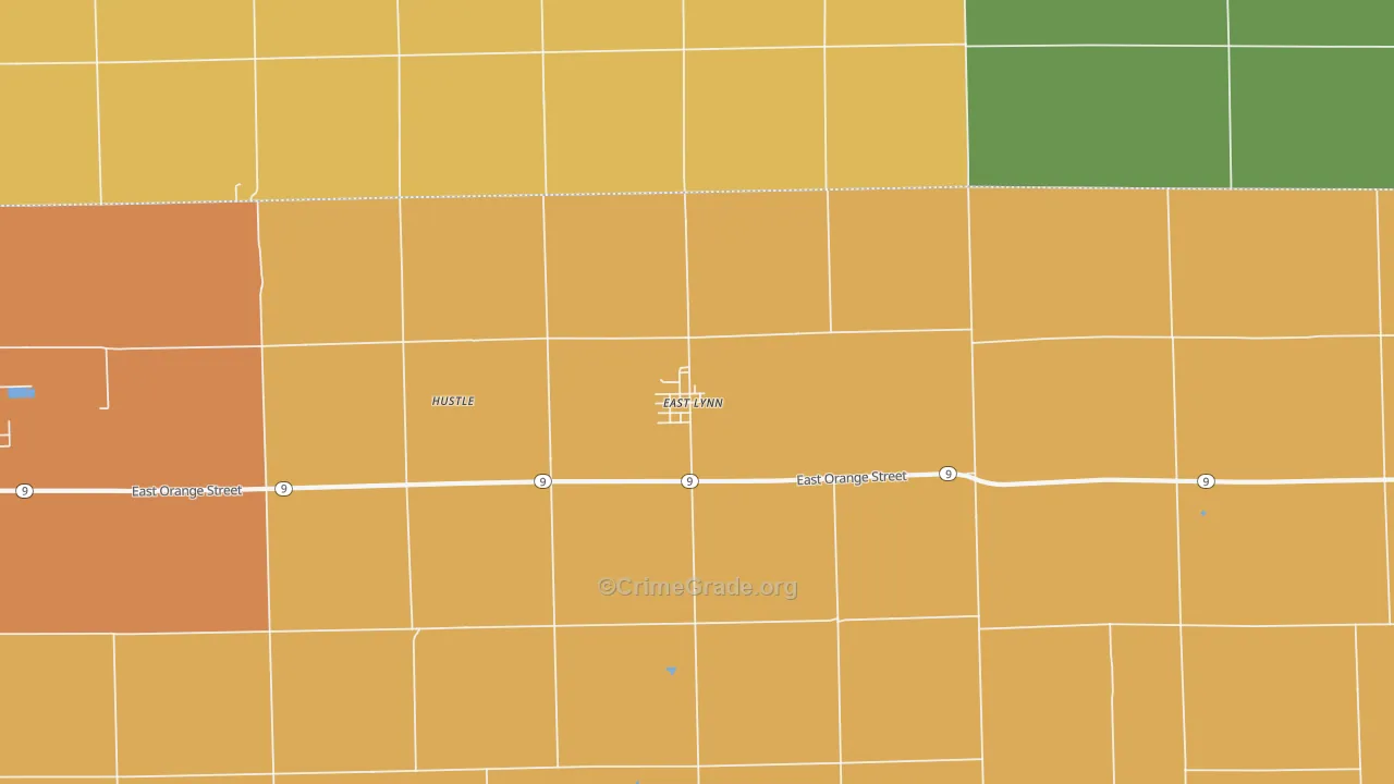 East Lynn, IL Map of Arson Rates