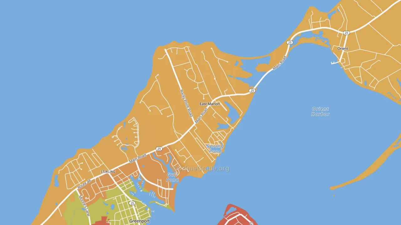 East Marion, NY Map of Arson Rates