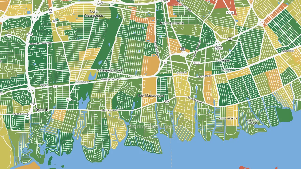 East Massapequa, NY Map of Arson Rates