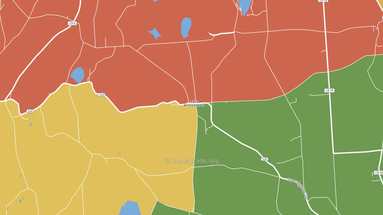 East McDonough, NY Map of Arson Rates