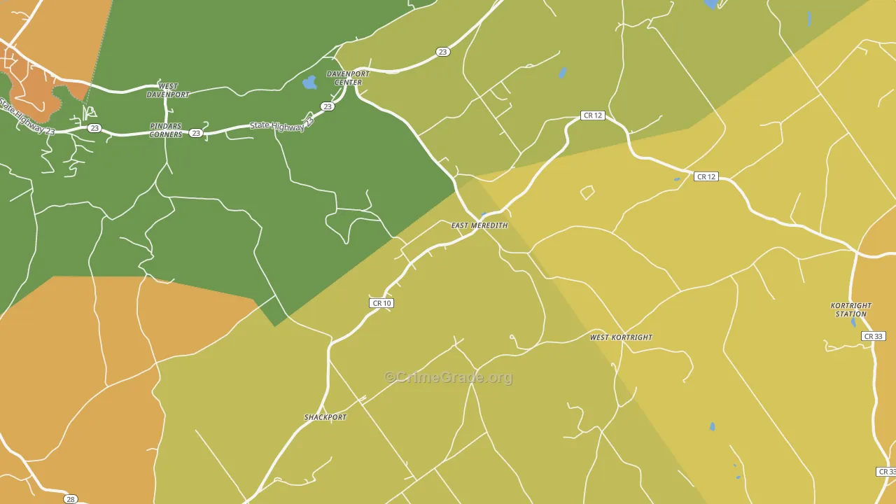 East Meredith, NY Map of Arson Rates