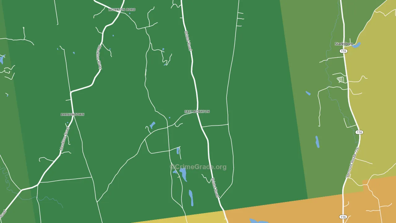 East Monkton, VT Map of Arson Rates