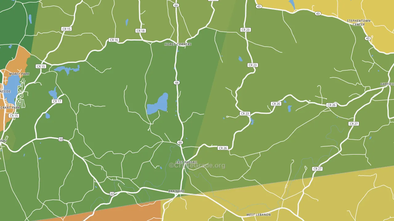 East Nassau, NY Map of Arson Rates