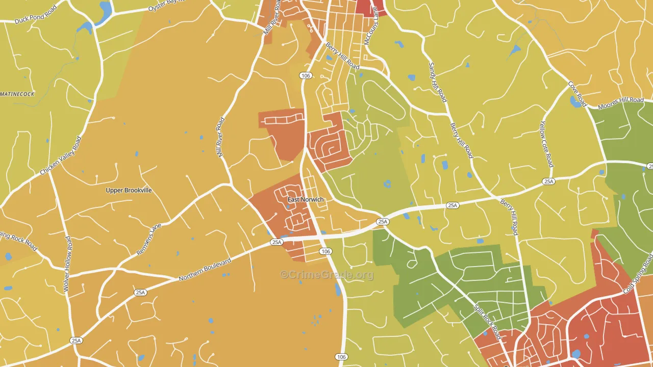 East Norwich, NY Map of Arson Rates