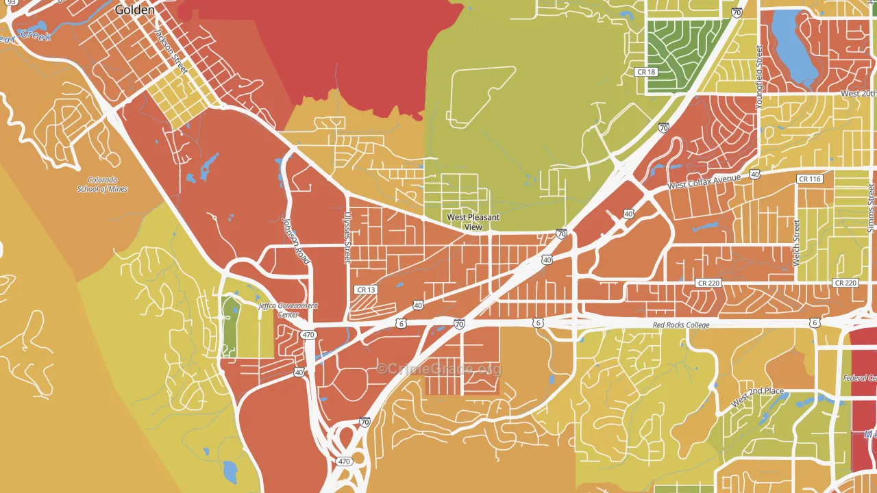 East Old Golden Road, West Pleasant View, CO Map of Arson Rates