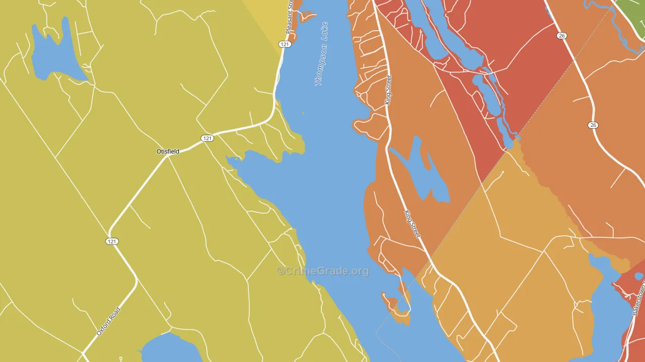 East Otisfield, ME Map of Arson Rates