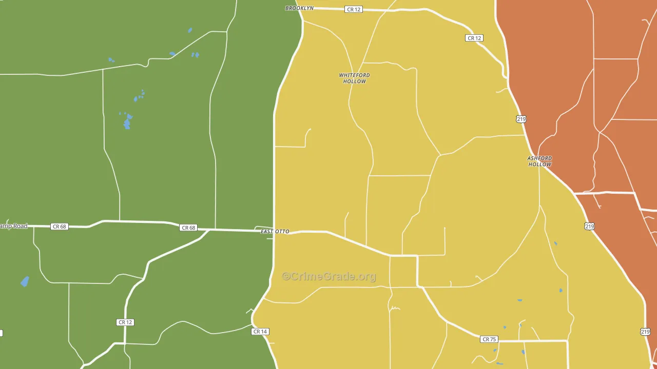 East Otto, NY Map of Arson Rates