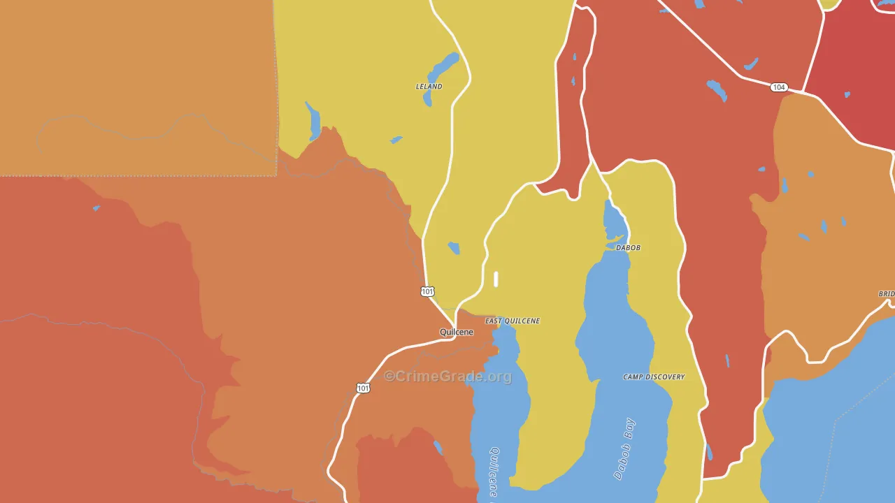 East Quilcene, WA Map of Arson Rates