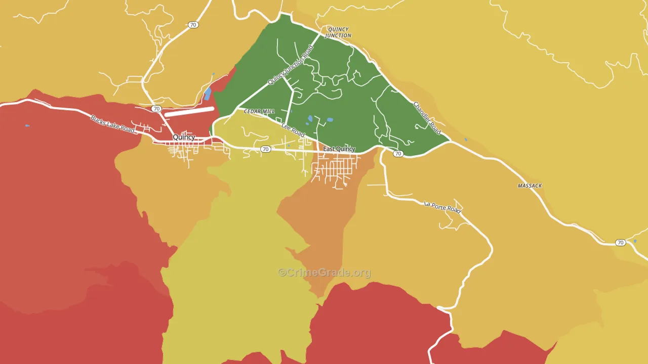 East Quincy, CA Map of Arson Rates