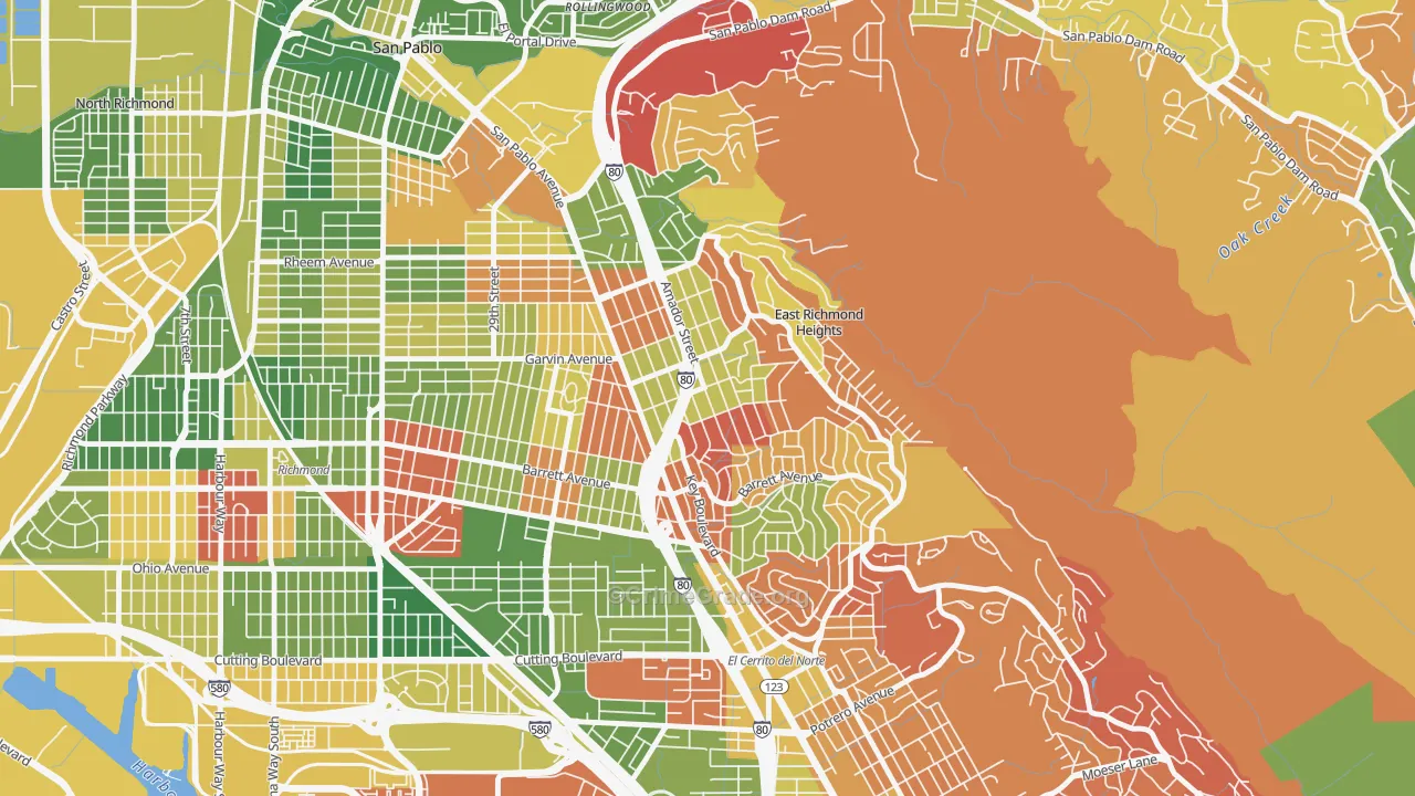 East Richmond, Richmond, CA Map of Arson Rates