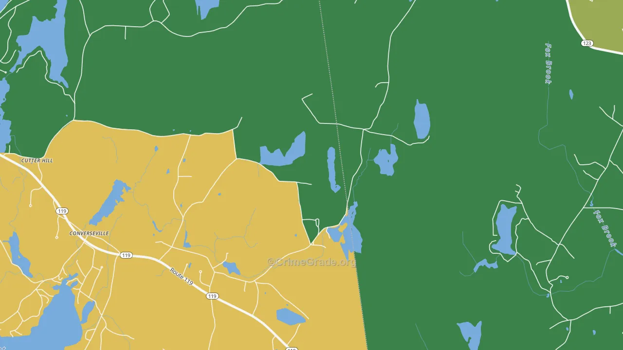 East Rindge, NH Map of Arson Rates