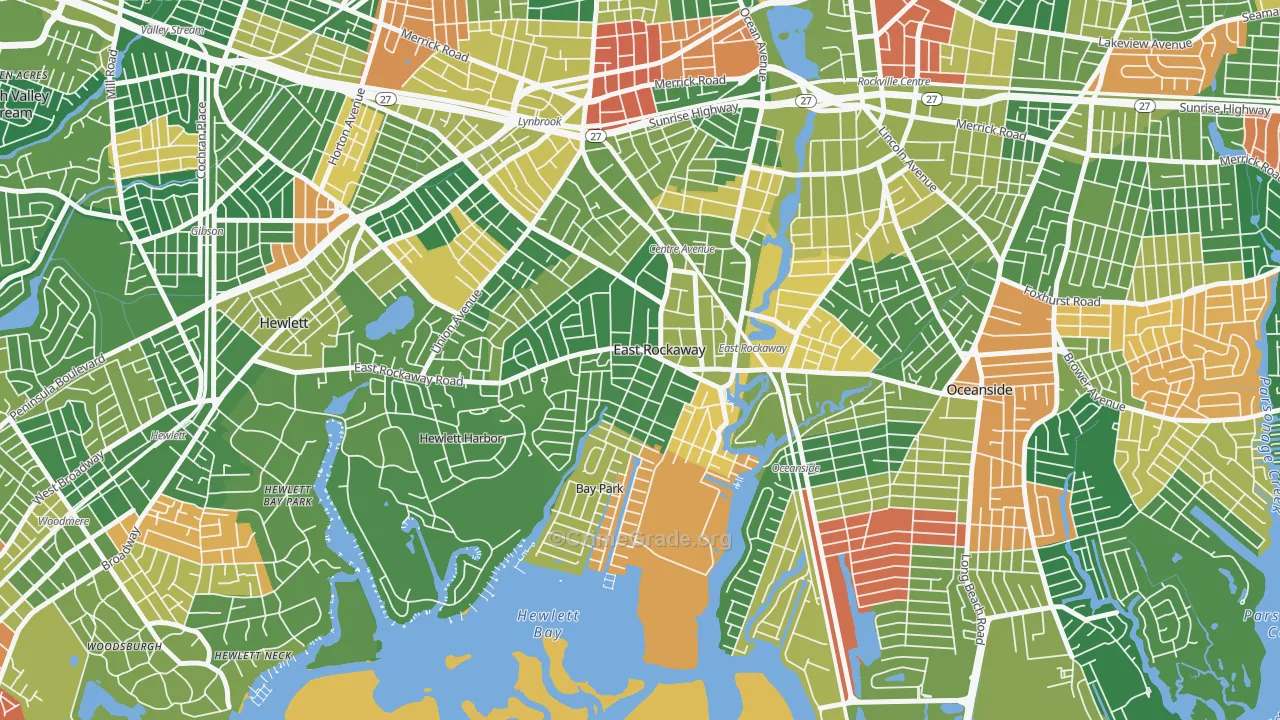 East Rockaway, NY Map of Arson Rates