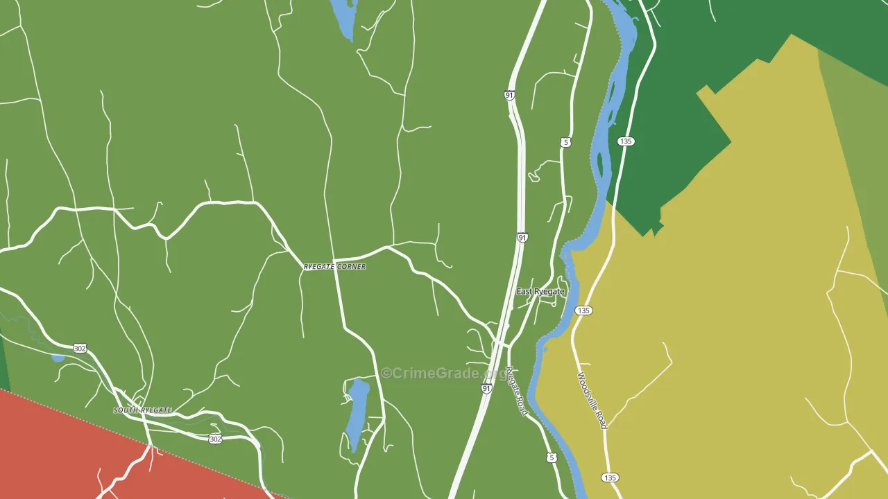 East Ryegate, VT Map of Arson Rates