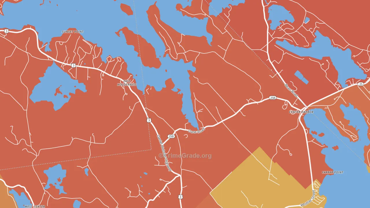 East Sandwich, NH Map of Arson Rates