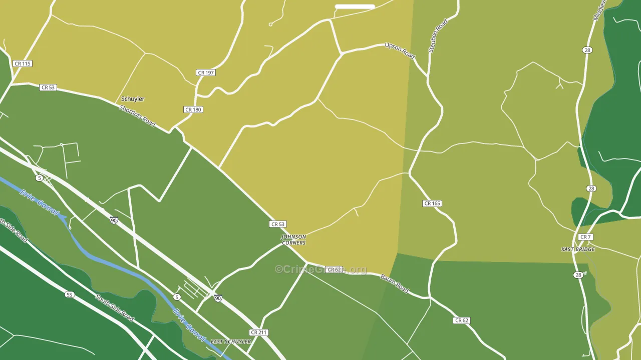 East Schuyler, NY Map of Arson Rates