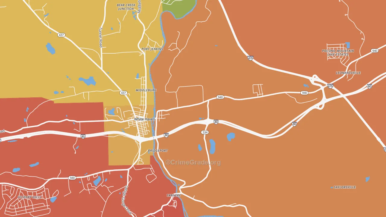 East Side, PA Map of Arson Rates