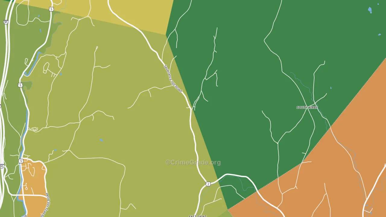 East St. Johnsbury, VT Map of Arson Rates
