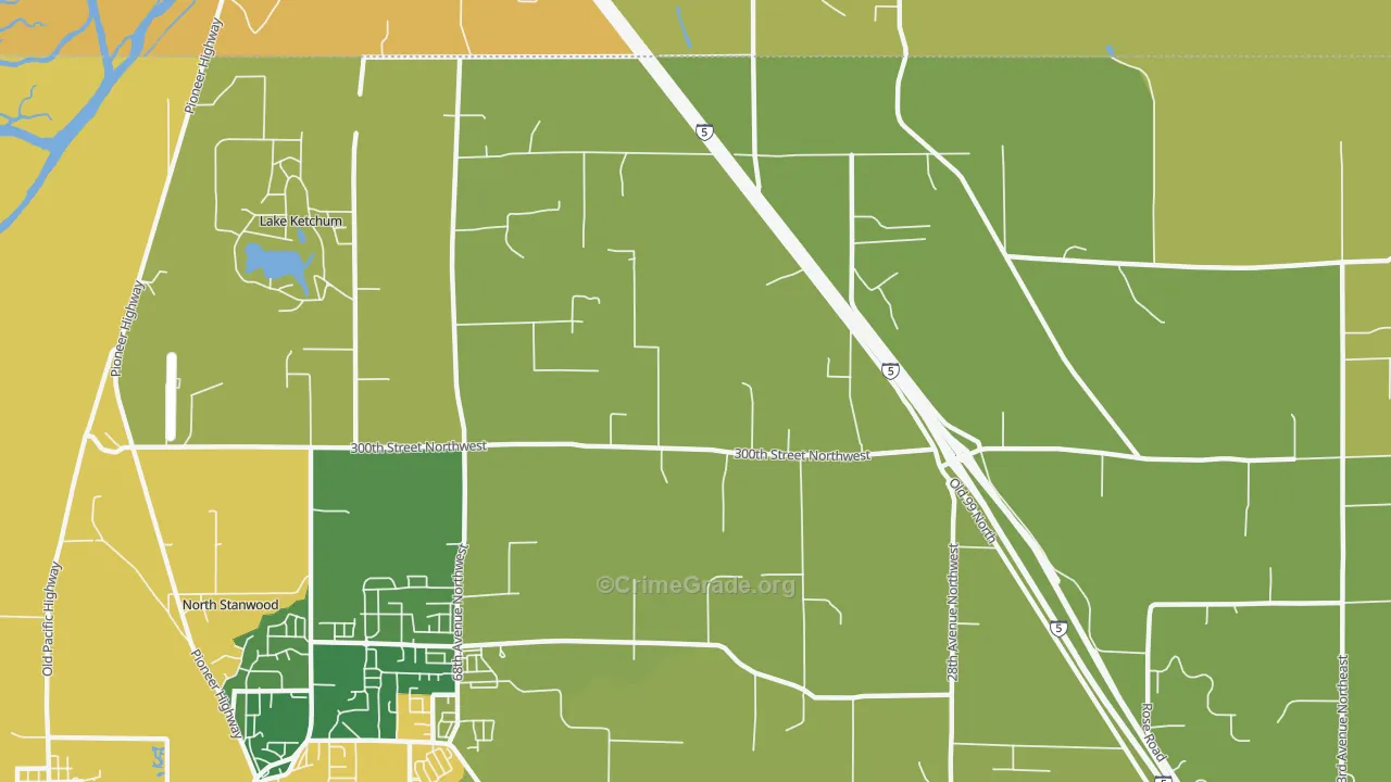 East Stanwood, WA Map of Arson Rates