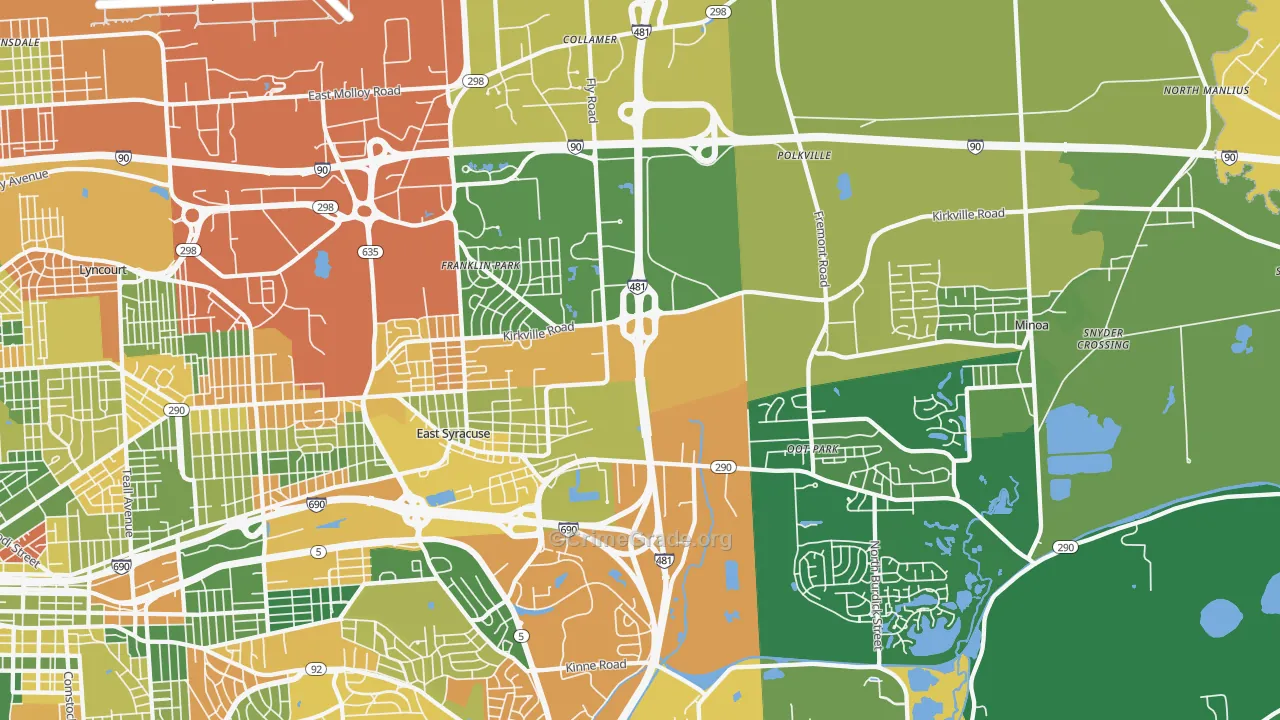 East Syracuse, NY Map of Arson Rates