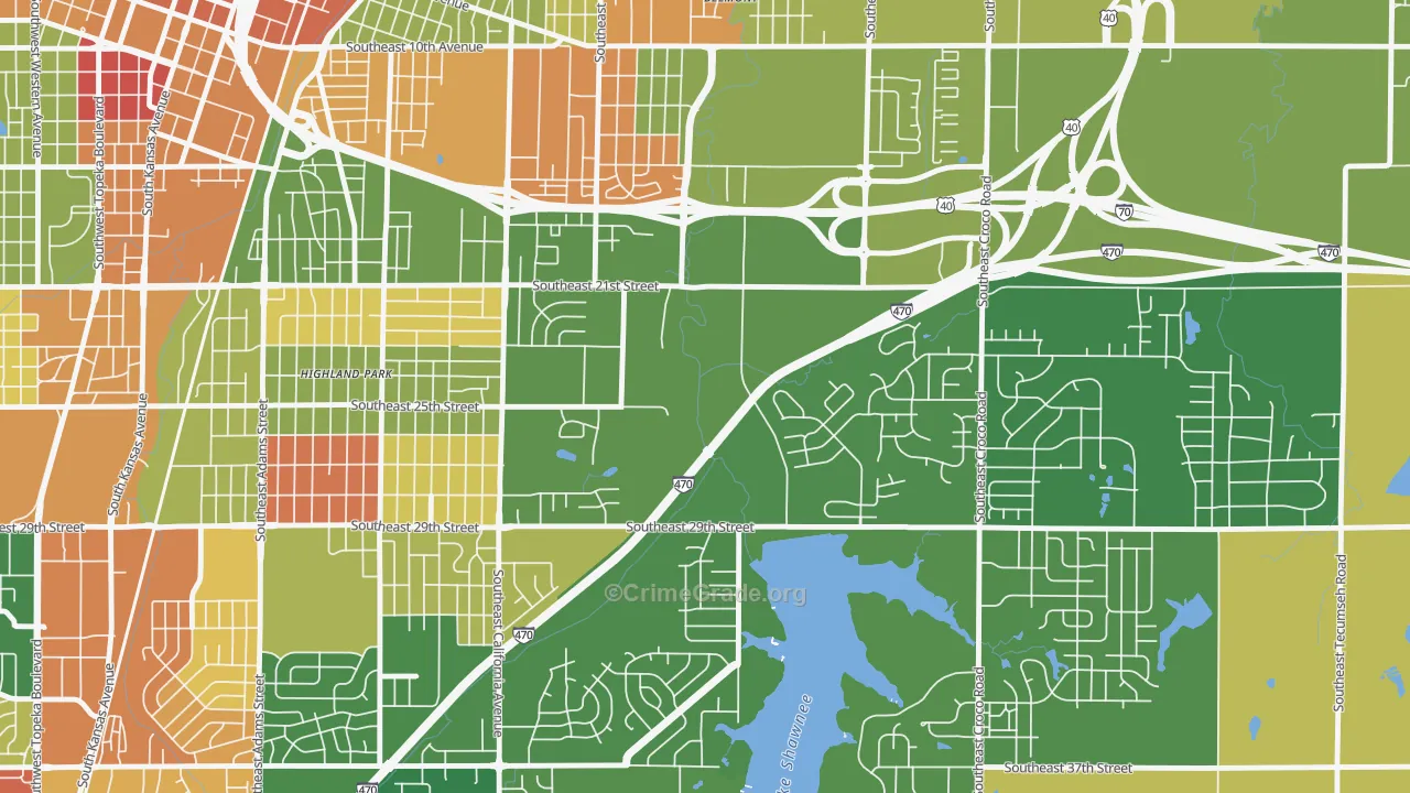 East Topeka, Topeka, KS Map of Arson Rates