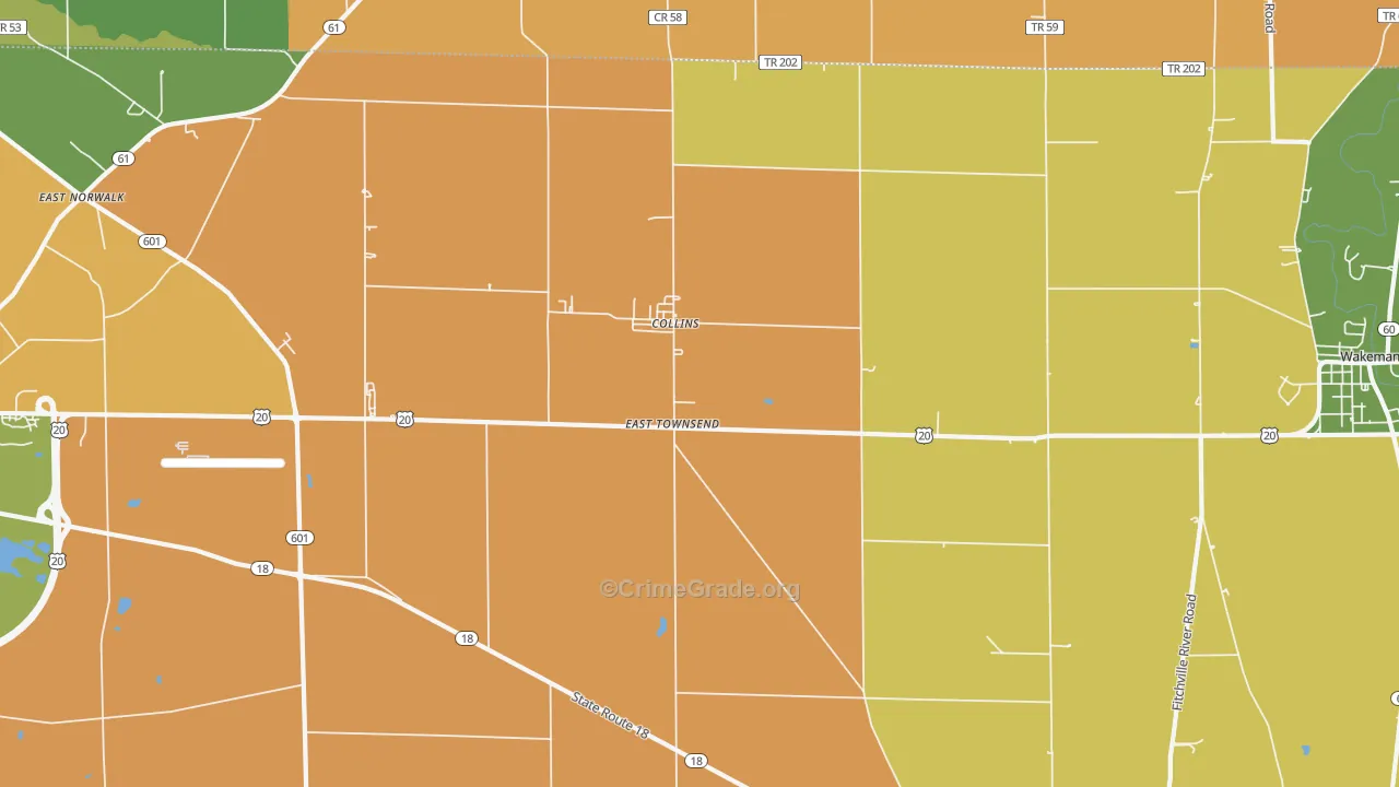 East Townsend, OH Map of Arson Rates