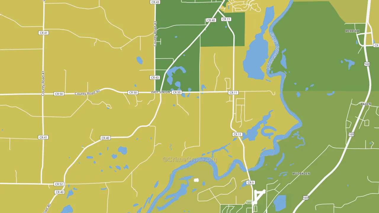 East Union, MN Map of Arson Rates