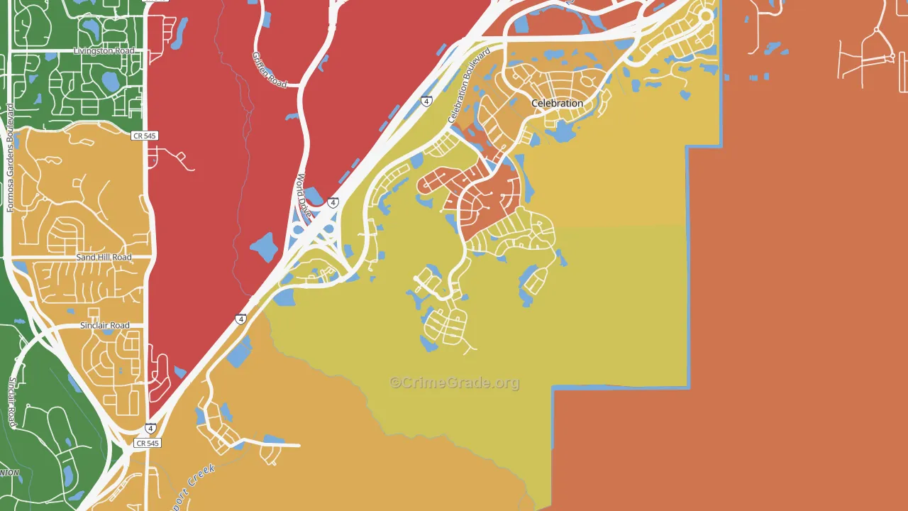 East Village, Celebration, FL Map of Arson Rates