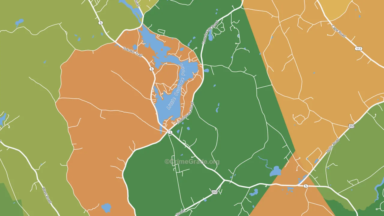 East Waterboro, ME Map of Arson Rates