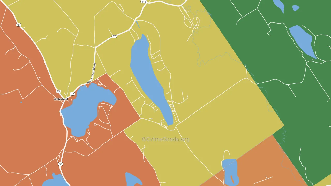 East Waterford, ME Map of Arson Rates