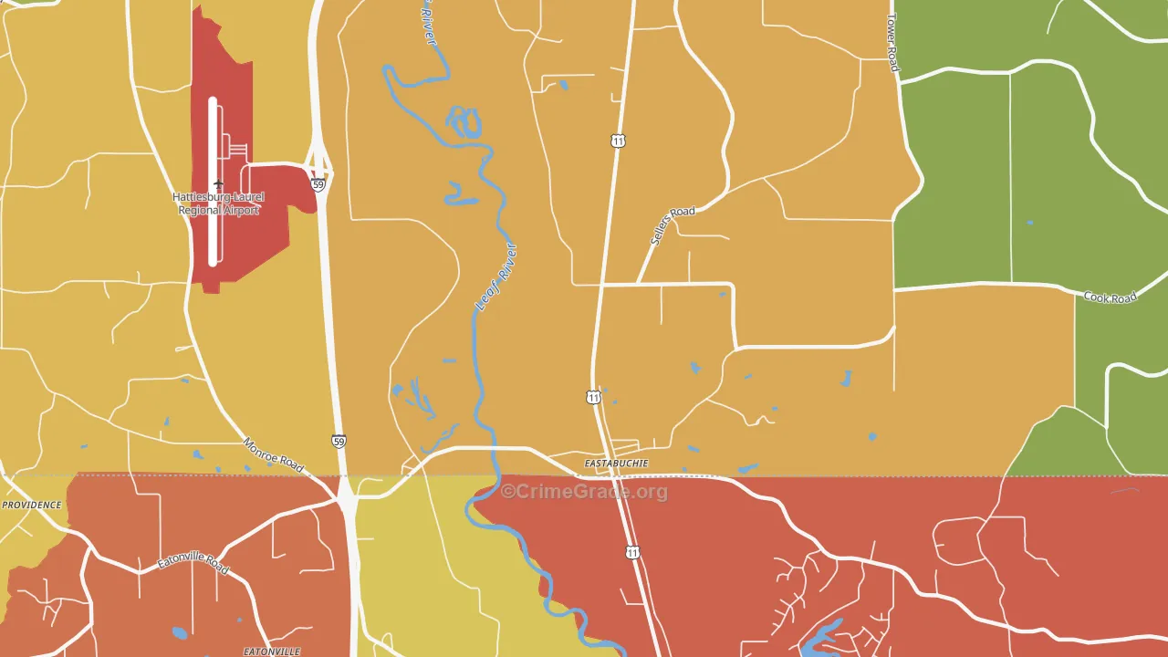 Eastabuchie, MS Map of Arson Rates