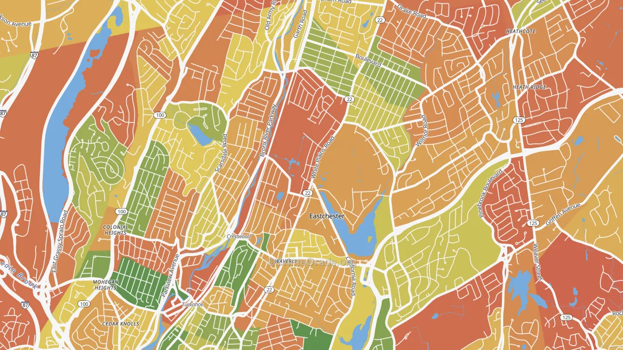Eastchester, NY Map of Arson Rates