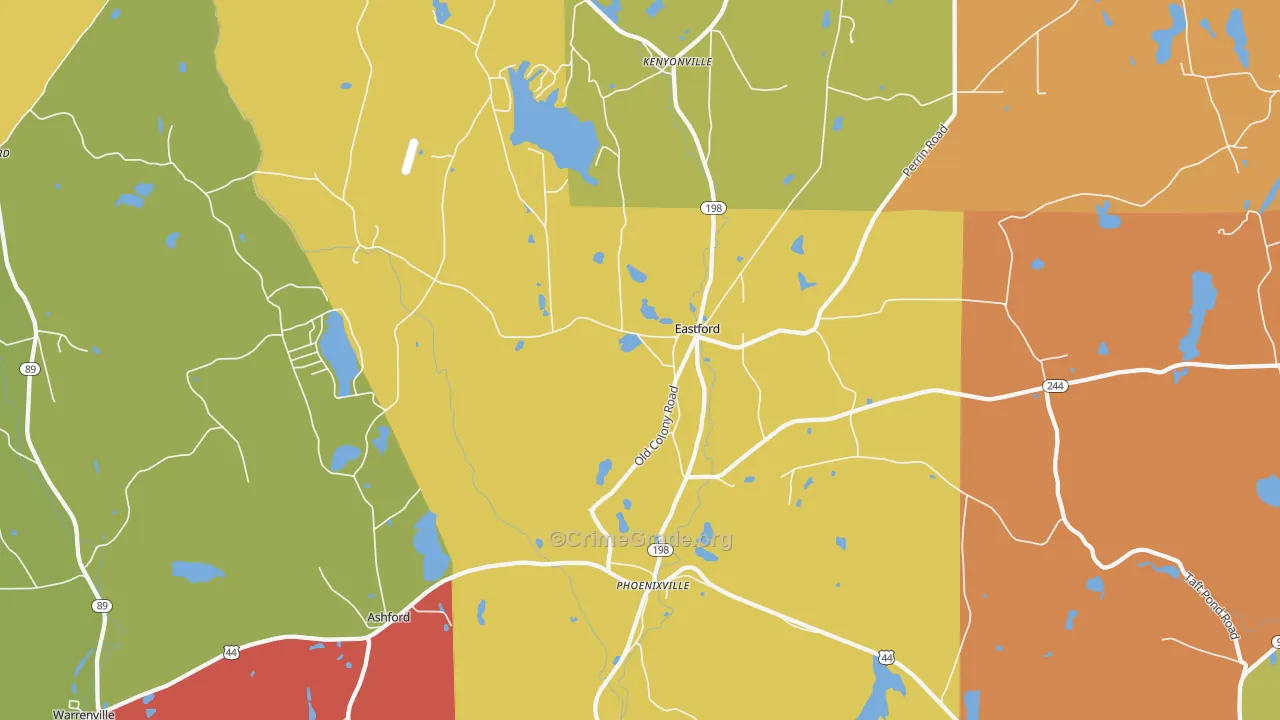 Eastford, CT Map of Arson Rates