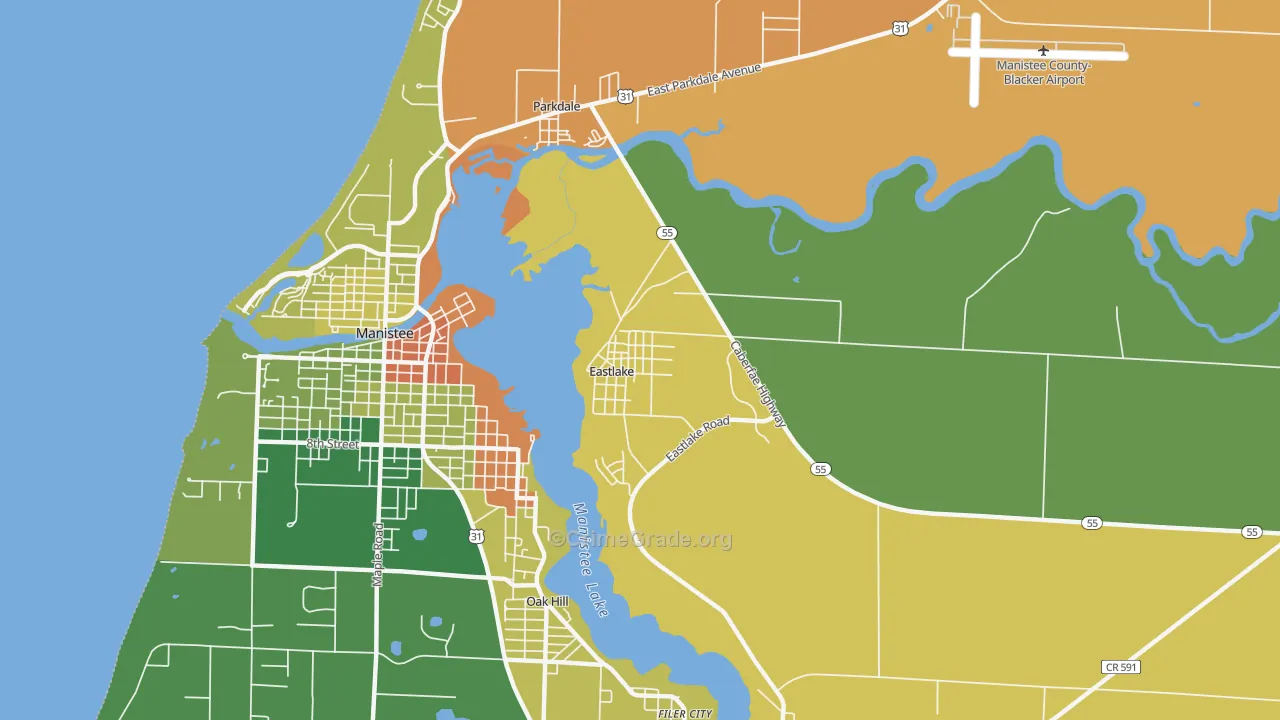 Eastlake, MI Map of Arson Rates