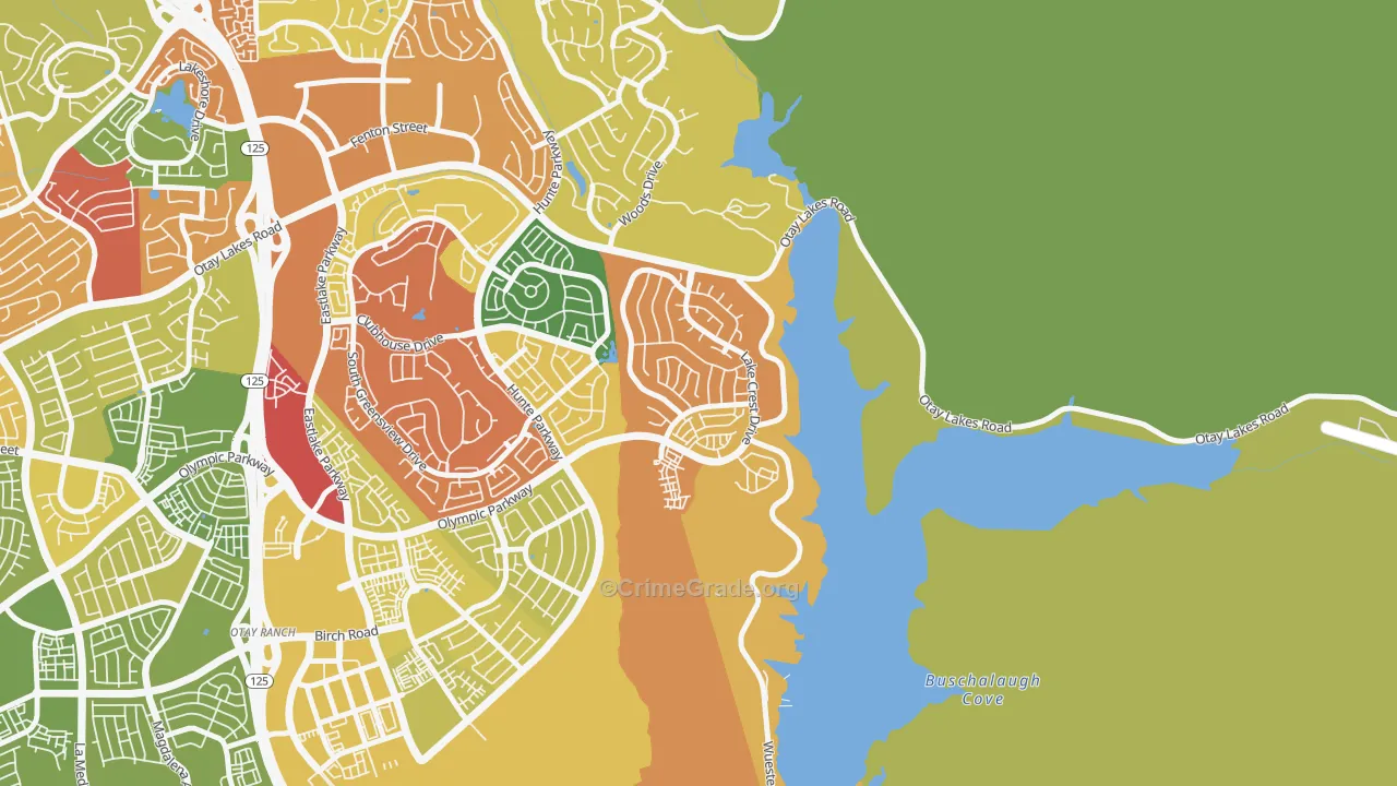 Eastlake Vistas, Chula Vista, CA Map of Arson Rates
