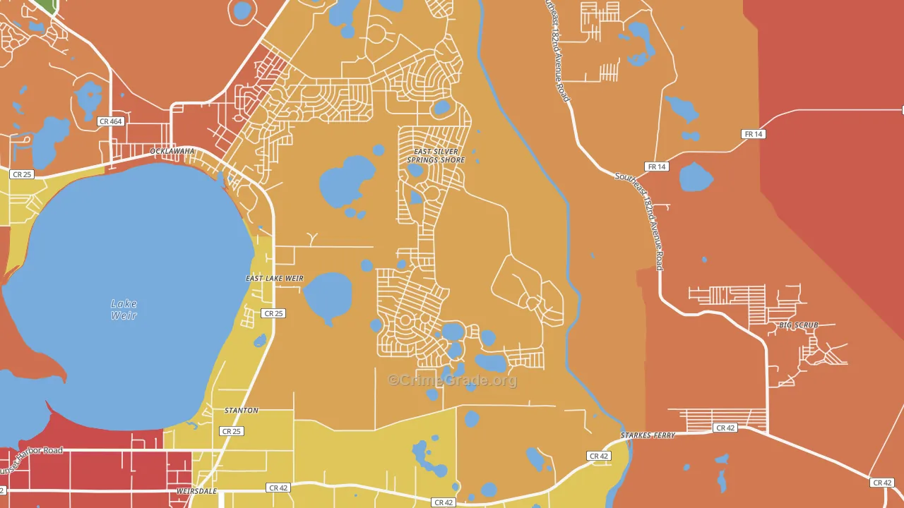 Eastlake Weir, FL Map of Arson Rates
