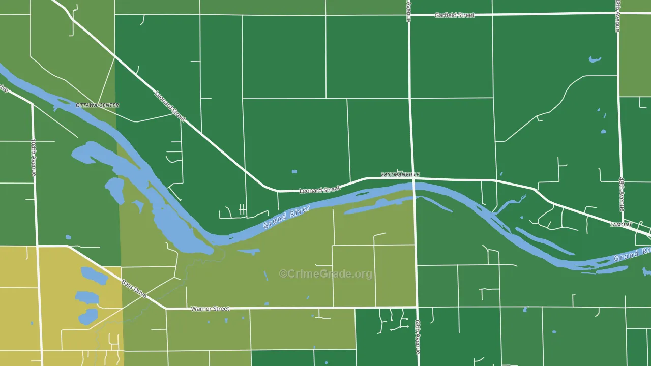 Eastmanville, MI Map of Arson Rates
