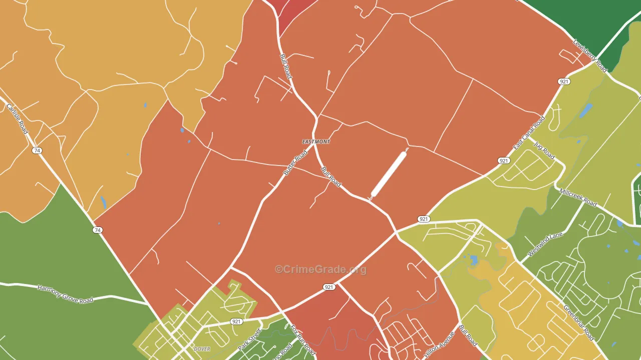 Eastmont, PA Map of Arson Rates