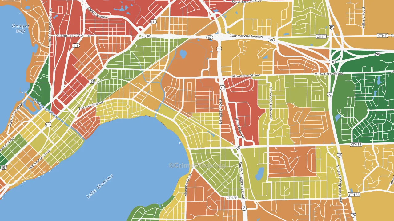 Eastmorland, Madison, WI Map of Arson Rates