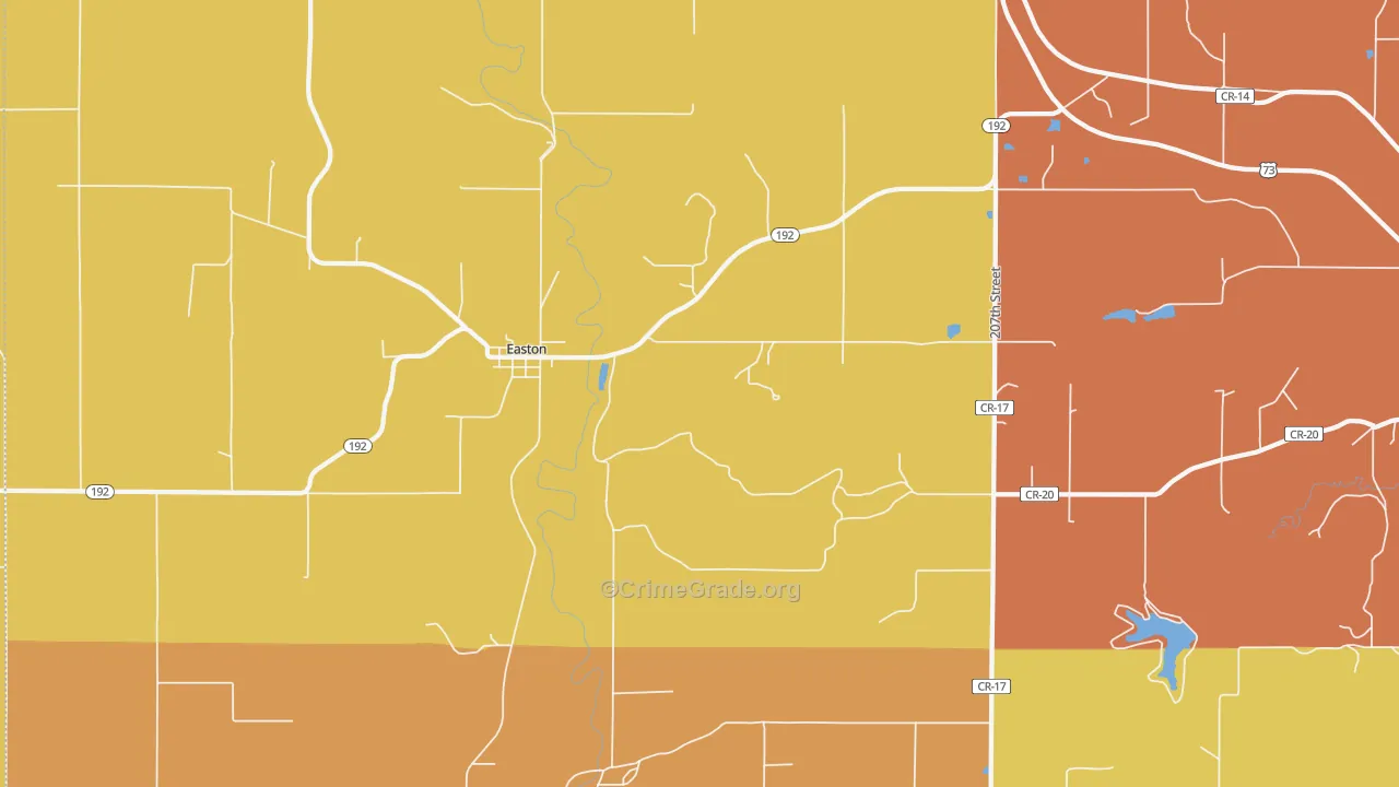 Easton, KS Map of Arson Rates