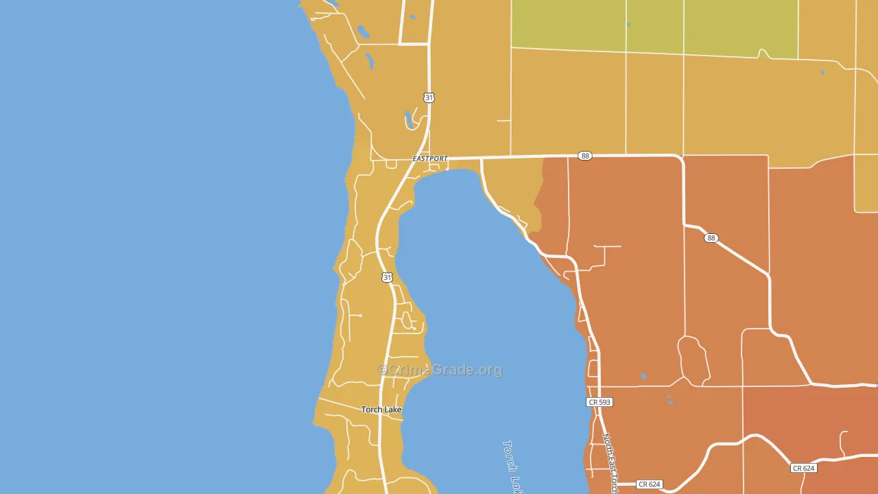 Eastport, MI Map of Arson Rates