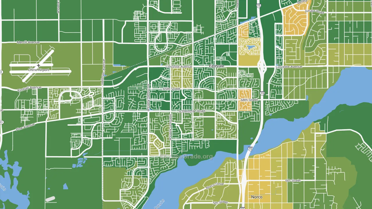 Eastvale, CA Map of Arson Rates